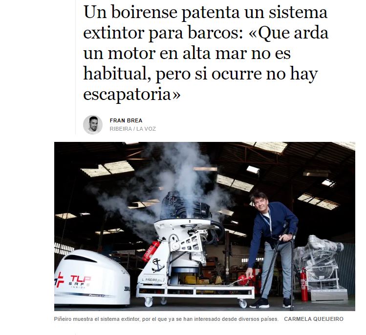 La Voz de Galicia Barbanza: Un boirense patenta un sistema extintor para barcos